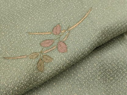 平和屋着物▽上質な小紋　単衣　芝草文　暈し染め　正絹　逸品　AABI0171st
