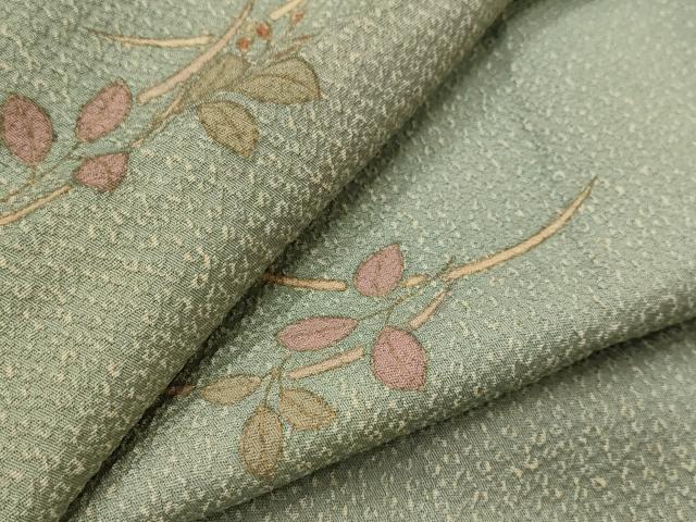 平和屋着物▽上質な小紋　単衣　芝草文　暈し染め　正絹　逸品　AABI0171st