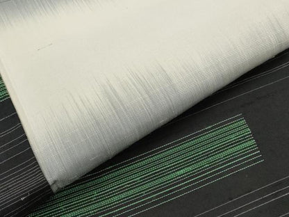 平和屋着物▽上質な紬　単衣　横段文　正絹　逸品　AABI0173st