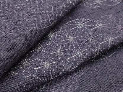 平和屋着物▽上質な紬　単衣　雲取り文様　正絹　逸品　未使用　AABI0177st