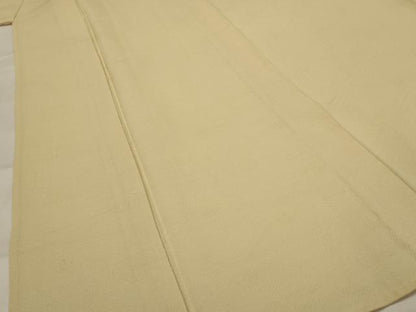 平和屋着物▽上質な色無地　単衣　菱松地紋　丁子色　正絹　逸品　AABI0180st
