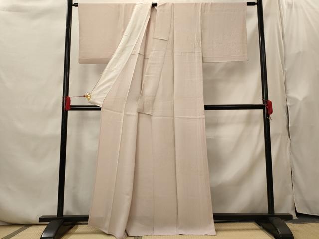 平和屋着物▽無地絵羽訪問着　単衣　草花地紋　鴇浅葱色　正絹　逸品　AABI0182st
