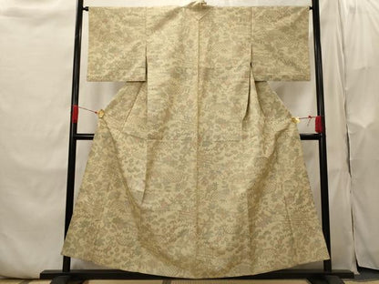 平和屋着物▽本場大島紬　単衣　松竹梅　正絹　逸品　AABI0183st