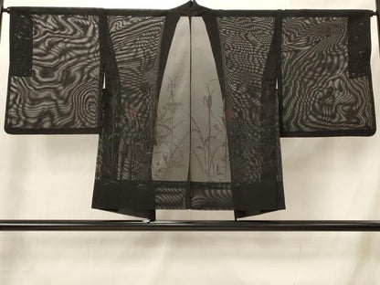 平和屋着物▽羽織　スリーシーズン　春夏秋　塵除け　草花紋紗　正絹　逸品　AABI0187st