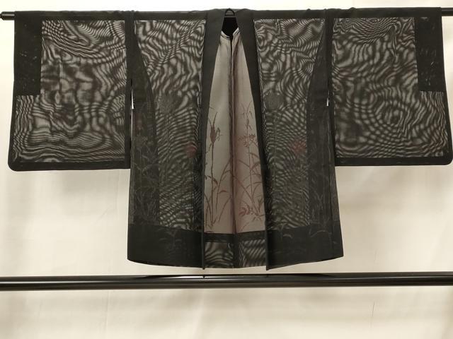 平和屋着物▽羽織　スリーシーズン　春夏秋　塵除け　草花紋紗　正絹　逸品　AABI0187st