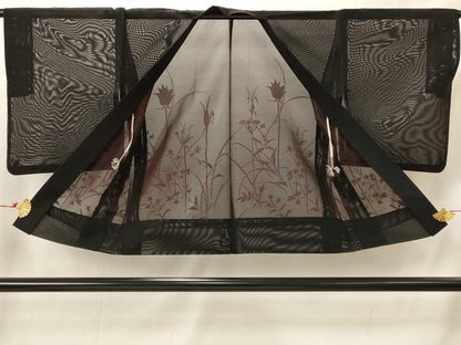平和屋着物▽羽織　スリーシーズン　春夏秋　塵除け　草花紋紗　正絹　逸品　AABI0187st