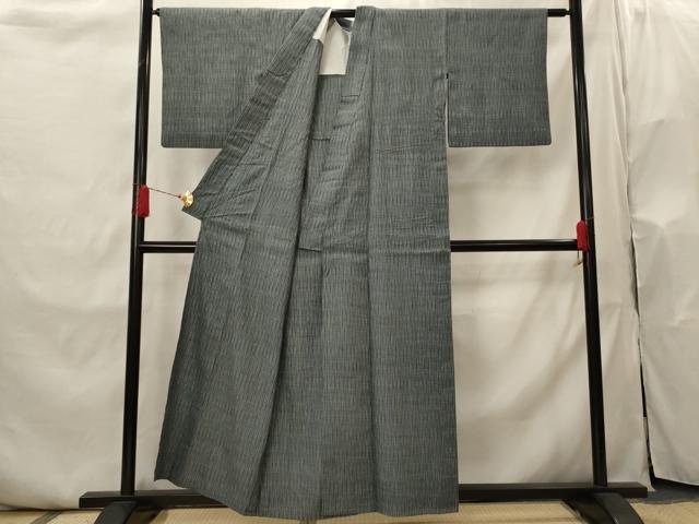 平和屋着物▽上質な紬　単衣　立涌文　正絹　逸品　AABI0188st