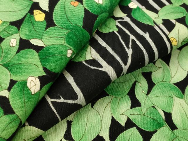 平和屋着物▽小紋　単衣　樹林文　黒地　AABI0193st