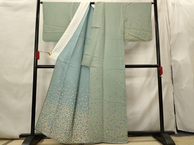 平和屋着物▽訪問着　単衣　刺繍　あられ　正絹　逸品　未使用　AABI0197st