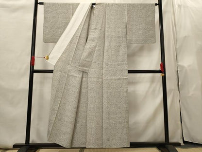 平和屋着物▽結城紬　奥順　はたおり娘　単衣　80亀甲　蜀江花文　証紙付き　正絹　逸品　AABI0199st