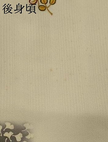 平和屋着物▽訪問着　単衣　刺繍　市松花文　金糸　正絹　逸品　AABI0201st
