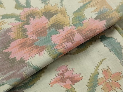 平和屋着物▽本場大島紬　単衣　草花尽くし　正絹　逸品　AABI0202st