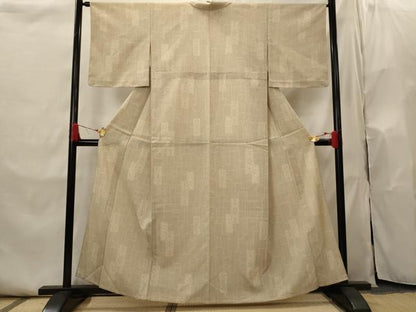 平和屋着物▽本塩沢　単衣　色紙花文　正絹　逸品　未使用　AABI0204st