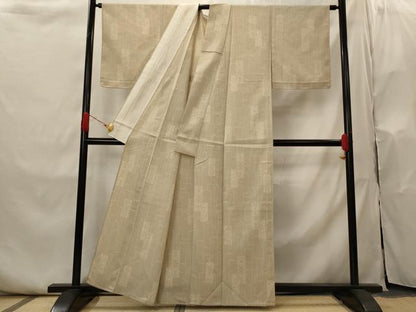 平和屋着物▽本塩沢　単衣　色紙花文　正絹　逸品　未使用　AABI0204st
