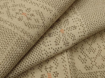 平和屋着物▽本塩沢　単衣　色紙花文　正絹　逸品　未使用　AABI0204st
