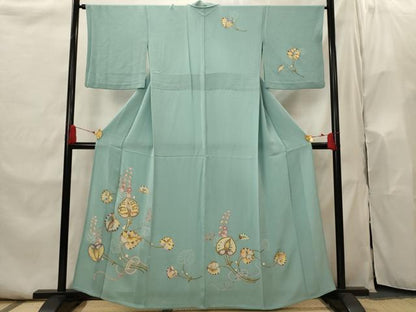 平和屋着物▽訪問着　単衣　葵　正絹　逸品　AABI0205st