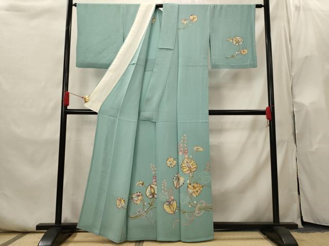 平和屋着物▽訪問着　単衣　葵　正絹　逸品　AABI0205st