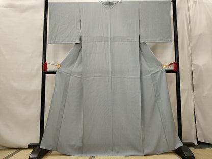 平和屋着物▽上質な小紋　単衣　縞　正絹　逸品　AABI0207st