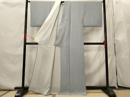 平和屋着物▽上質な小紋　単衣　縞　正絹　逸品　AABI0207st
