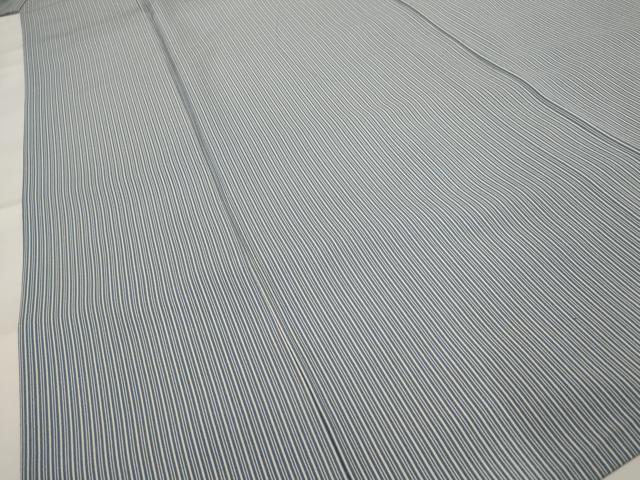 平和屋着物▽上質な小紋　単衣　縞　正絹　逸品　AABI0207st