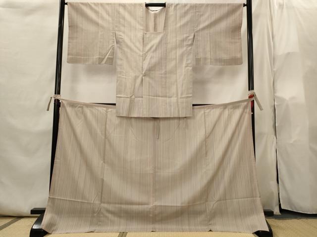 平和屋着物▽二部式　道行コート　スリーシーズン　春夏秋　塵除け　縞　正絹　逸品　AABI0211st