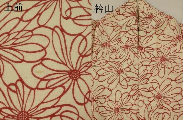 平和屋着物▽上質な小紋　単衣　花尽し　正絹　逸品　AABI0217st