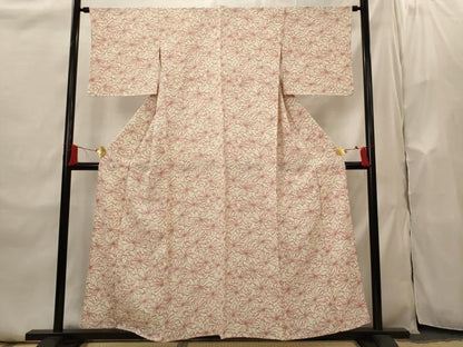 平和屋着物▽上質な小紋　単衣　花尽し　正絹　逸品　AABI0217st