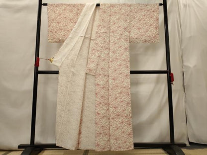 平和屋着物▽上質な小紋　単衣　花尽し　正絹　逸品　AABI0217st