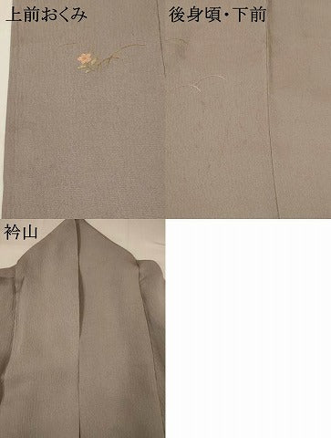 平和屋着物▽訪問着　単衣　刺繍　楽器花文　金糸　正絹　逸品　AABI0221st