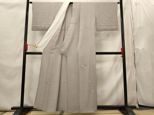 平和屋着物▽訪問着　単衣　刺繍　楽器花文　金糸　正絹　逸品　AABI0221st
