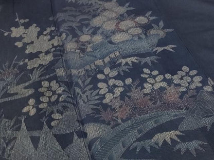 平和屋着物▽訪問着　無双　紗袷　紗×紗　風景花文　正絹　逸品　AABI0224st