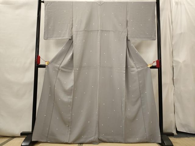平和屋着物▽上質な小紋　単衣　霰　正絹　逸品　AABI0225st