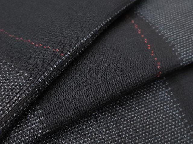 平和屋着物▽本塩沢　単衣　やまだ織　市松文様　正絹　逸品　未使用　AABI0229st