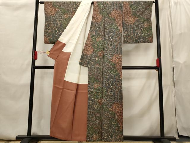 平和屋着物■上質な小紋　更紗花文　正絹　逸品　AABI0230st 平和屋着物□上質な小紋 更紗花文 正絹 逸品 AABI0230stの通販 by 平和