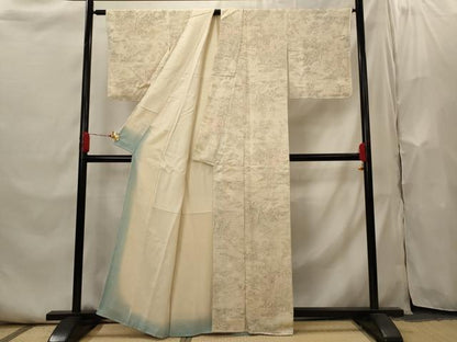 平和屋着物■上質な小紋　御所車花文　正絹　逸品　AABI0234st