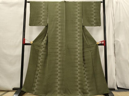 平和屋着物■上質な小紋　横段文　正絹　逸品　AABI0244st