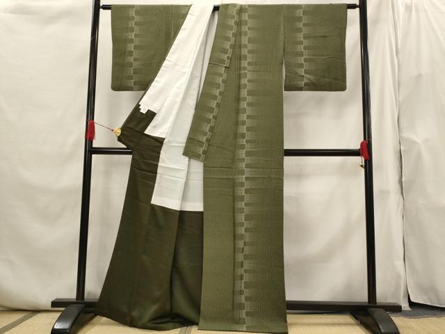 平和屋着物■上質な小紋　横段文　正絹　逸品　AABI0244st