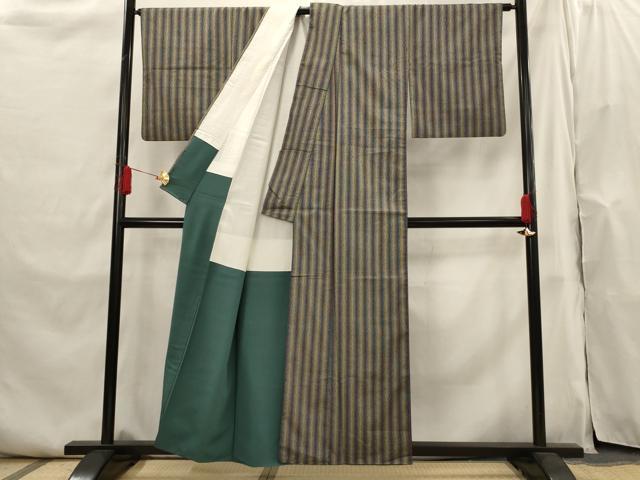 平和屋着物■上質な紬　間道　正絹　逸品　AABI0247st