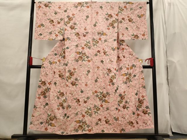 平和屋着物■上質な小紋　草花文　金銀彩　正絹　逸品　AABI0248st 平和屋着物□上質な小紋 草花文 金銀彩 正絹 逸品 AABI0248st