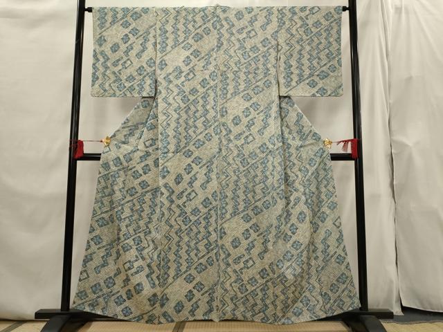 平和屋着物□上質な小紋 幾何学文様 正絹 逸品 AABI0249st