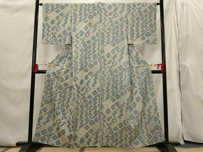平和屋着物■上質な小紋　幾何学文様　正絹　逸品　AABI0249st
