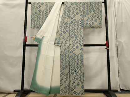 平和屋着物■上質な小紋　幾何学文様　正絹　逸品　AABI0249st