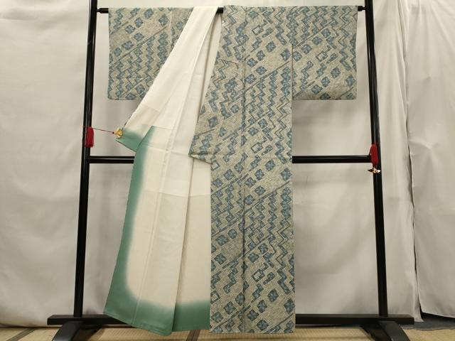 平和屋着物■上質な小紋　幾何学文様　正絹　逸品　AABI0249st