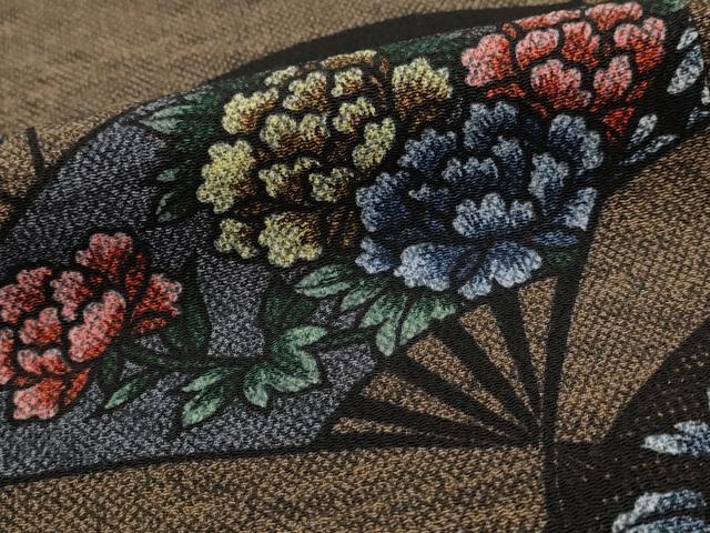 平和屋着物■上質な小紋　扇面花文　正絹　逸品　AABI0251st 平和屋着物□上質な小紋 扇面花文 正絹 逸品 AABI0251st