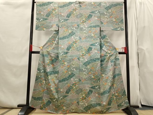 平和屋着物■上質な小紋　草花文　正絹　逸品　AABI0252st 平和屋着物□上質な小紋 草花文 正絹 逸品 AABI0252st