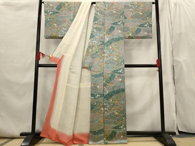 平和屋着物□上質な小紋 草花文 正絹 逸品 AABI0252st