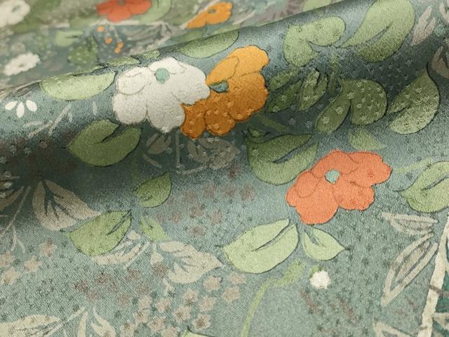 平和屋着物■上質な小紋　草花文　正絹　逸品　AABI0252st 平和屋着物□上質な小紋 草花文 正絹 逸品 AABI0252st