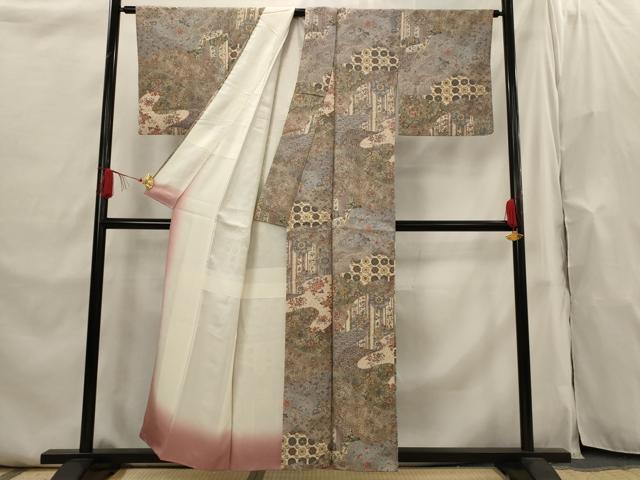 平和屋着物■上質な小紋　更紗花文　正絹　逸品　AABI0255st 平和屋着物□上質な小紋 更紗花文 正絹 逸品 AABI0255stの通販 by 平和