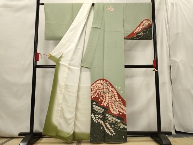 平和屋着物■訪問着　絞り　辻が花　金彩　正絹　逸品　AABI0257st