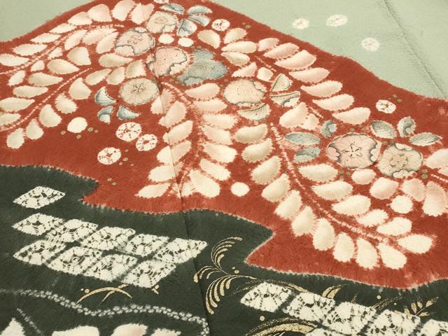 平和屋着物■訪問着　絞り　辻が花　金彩　正絹　逸品　AABI0257st